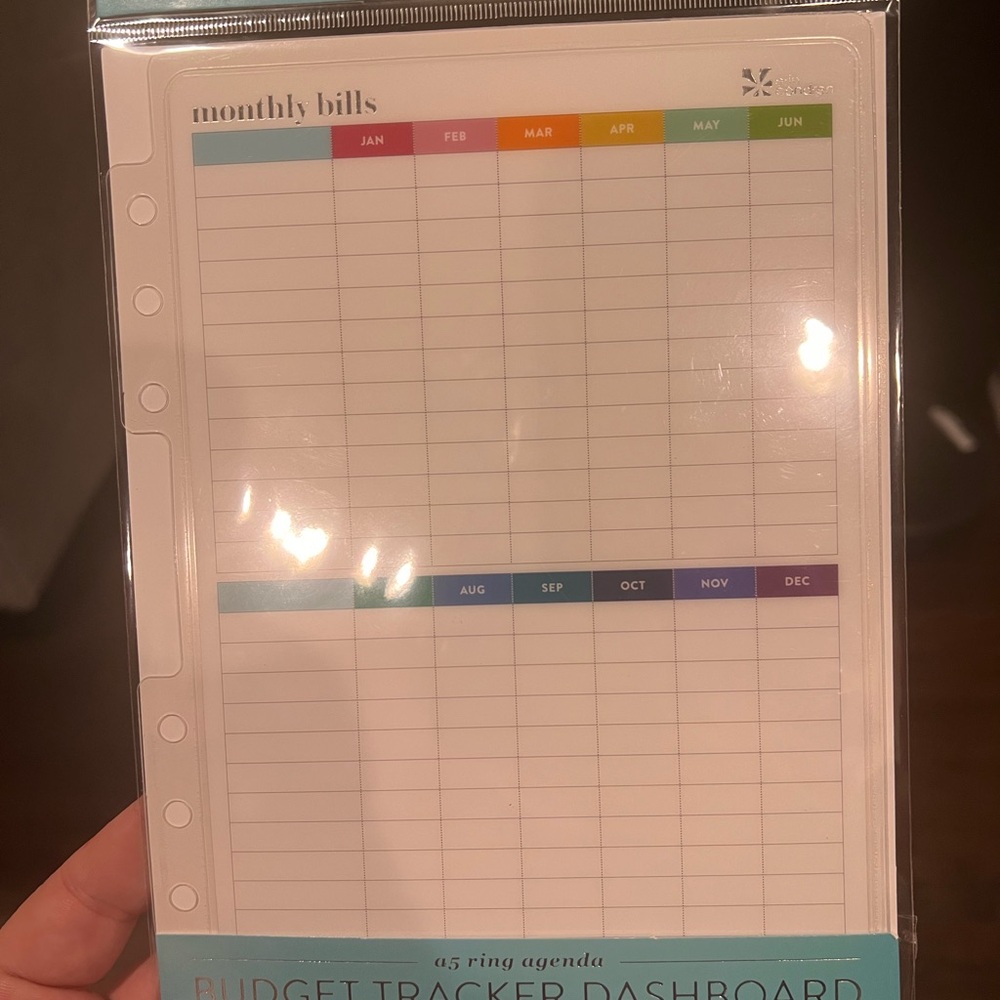 Monthly Bills Budget Tracker Dashboard by Erin Condren - Multicolor